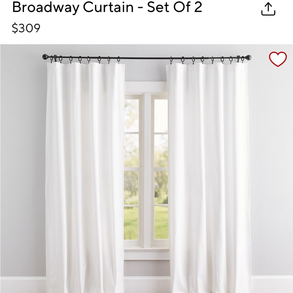 Pottery Barn Linen Broadway Blackout Curtain - Set Of 2 120”